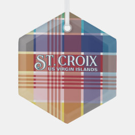 US Maagdeneilanden St. Croix USVI Madras Kerstmis Glas Ornament