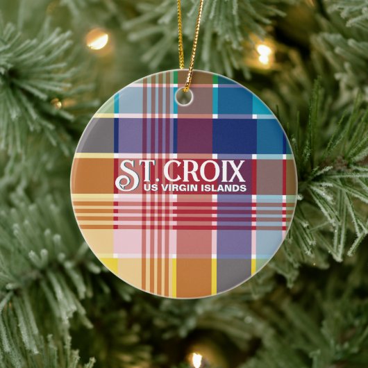 US Maagdeneilanden St. Croix USVI Madras Kerstmis Keramisch Ornament (Boom)