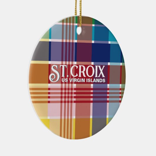 US Maagdeneilanden St. Croix USVI Madras Kerstmis Keramisch Ornament (Rechts)