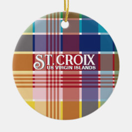 US Maagdeneilanden St. Croix USVI Madras Kerstmis Keramisch Ornament
