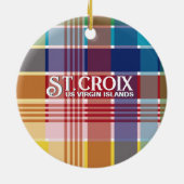 US Maagdeneilanden St. Croix USVI Madras Kerstmis Keramisch Ornament (Achterkant)
