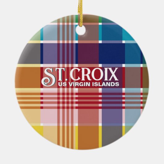US Maagdeneilanden St. Croix USVI Madras Kerstmis Keramisch Ornament (Achterkant)