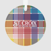 US Maagdeneilanden St. Croix USVI Madras Kerstmis Ornament (achterkant)