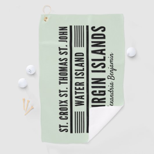 US Maagdeneilanden USVI Caraïben personaliseren Golfhanddoek (Insitu)