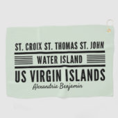 US Maagdeneilanden USVI Caraïben personaliseren Golfhanddoek (Horizontaal)