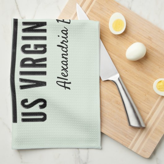 US Maagdeneilanden USVI Caraïben personaliseren Theedoek (Quarter Fold)