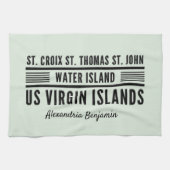 US Maagdeneilanden USVI Caraïben personaliseren Theedoek (Horizontaal)