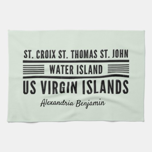US Maagdeneilanden USVI Caraïben personaliseren Theedoek (Horizontaal)