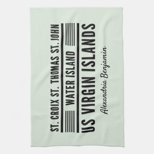 US Maagdeneilanden USVI Caraïben personaliseren Theedoek (Verticaal)