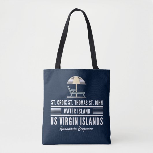 US Maagdeneilanden USVI Caraïben personaliseren Tote Bag (Voorkant)