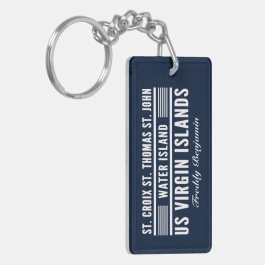 US Maagdeneilanden USVI St. Croix St. Thomas Custo Sleutelhanger (Voorkant Links)