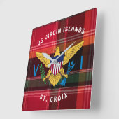US Maagdeneilanden USVI Vlag St. Croix Madras Vierkante Klok (Hoek)