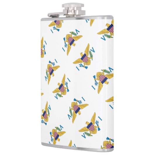 US Maagdeneilanden - Vlag Patroon USVI Heupfles (Links)