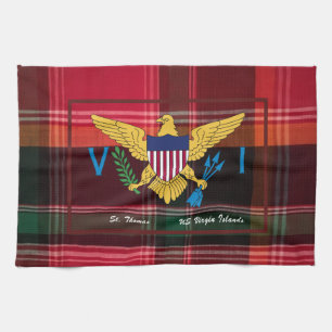 US Maagdeneilanden Vlag St. Thomas USVI Madras Theedoek