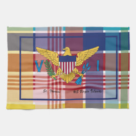US Maagdeneilanden Vlag St. Thomas USVI Madras Theedoek