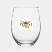 US Maagdeneilanden Wijnglas Zonder Voet (Voorkant)