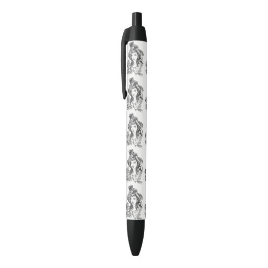 US Made Black & White Hand Painted Coffee Art Pen (Top (Verticaal))