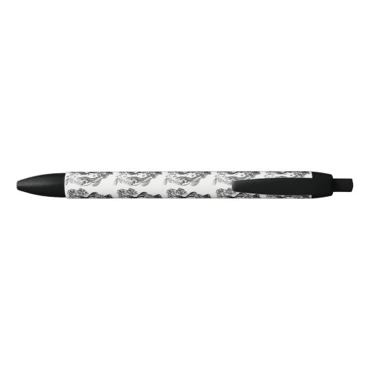 US Made Black & White Hand Painted Coffee Art Pen (Achterkant)