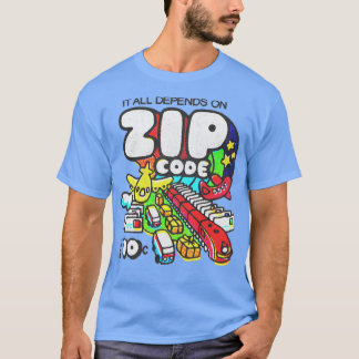 US Mail  70s Postcode Ontwerp sla de USPS op T-shirt