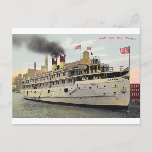 US Mail Boat, Chicago, 1910 - South Haven Boat Briefkaart (Voorkant)