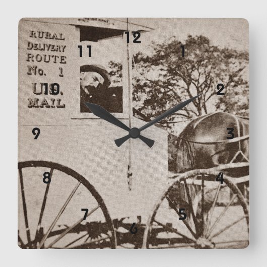 US Mail Wall lock Vierkante Klok (Voorkant)