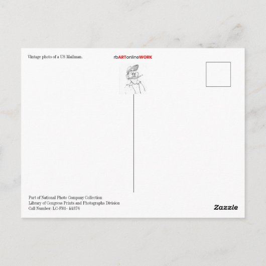 US Mailman Briefkaart (Achterkant)