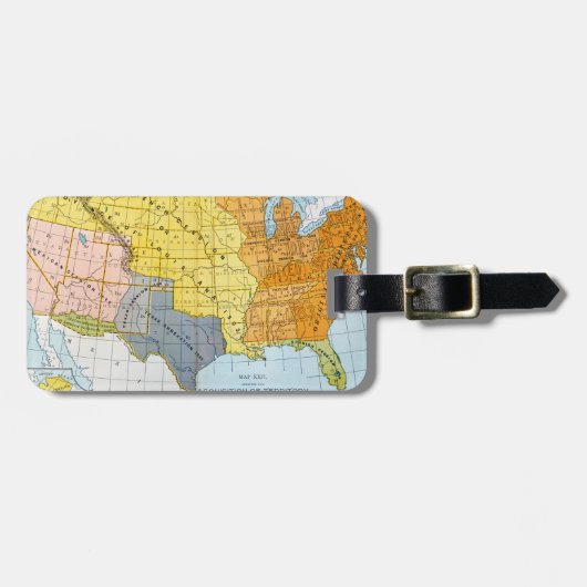 US MAP, 1776-1884 BAGAGELABEL (Voorkant horizontaal)