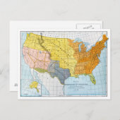 US MAP, 1776-1884 BRIEFKAART (Voorkant / Achterkant)