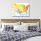 US MAP, 1776-1884 CANVAS AFDRUK (Insitu (Slaapkamer))