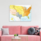 US MAP, 1776-1884 CANVAS AFDRUK (Insitu (Woonkamer))