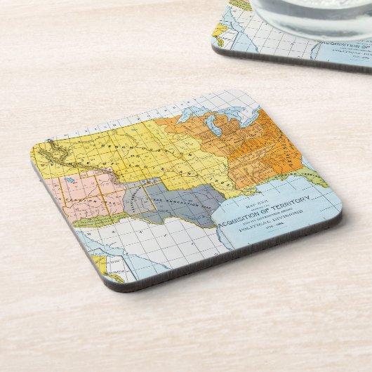 US MAP, 1776-1884 DRANKJES ONDERZETTER (Linkerzijde)