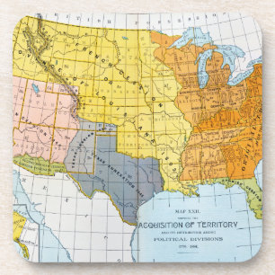 US MAP, 1776-1884 DRANKJES ONDERZETTER