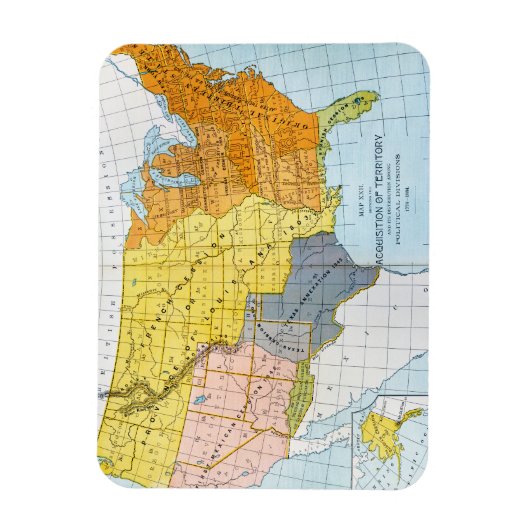 US MAP, 1776-1884 MAGNEET (Verticaal)