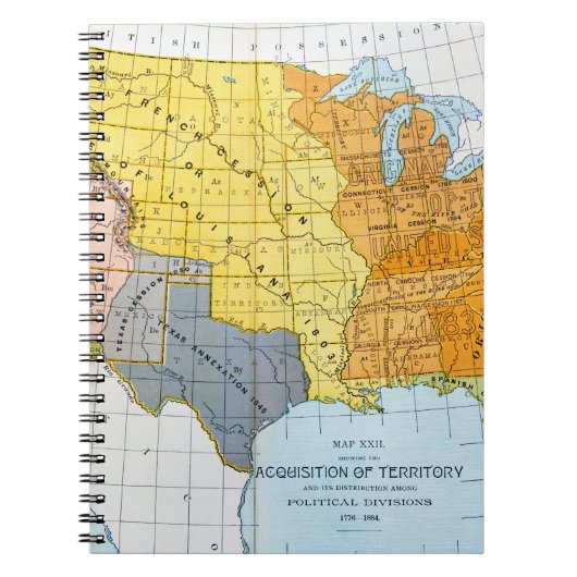 US MAP, 1776-1884 NOTITIEBOEK (Voorkant)