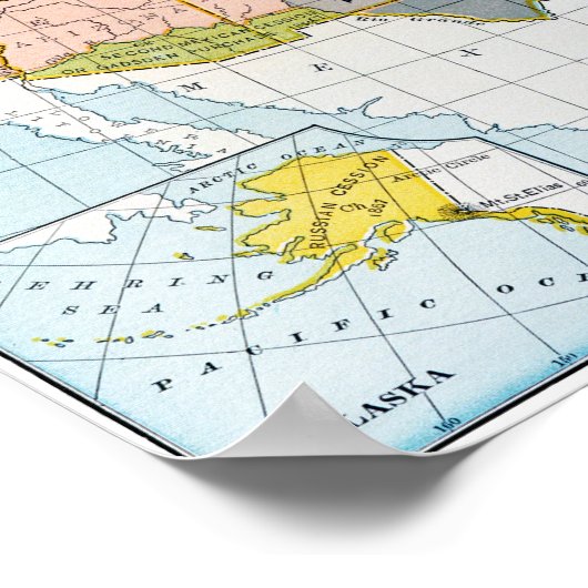 US MAP, 1776-1884 POSTER (Hoek)