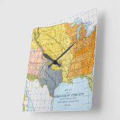 US MAP, 1776-1884 VIERKANTE KLOK (Hoek)