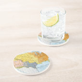 US MAP, 1776-1884 ZANDSTEEN ONDERZETTER (Zijkant)