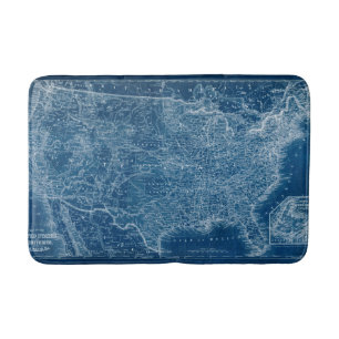 US Map Blueprint Badmat