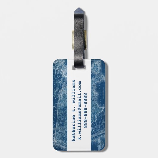 US Map Blueprint Bagagelabel (Achterkant verticaal)