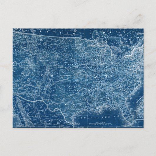 US Map Blueprint Briefkaart (Voorkant)