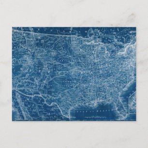 US Map Blueprint Briefkaart
