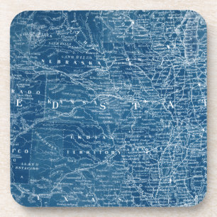 US Map Blueprint Drankjes Onderzetter