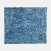 US Map Blueprint Fleece Deken (Voorkant (Horizontaal))