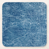 US Map Blueprint Kartonnen Onderzetters (Voorkant)