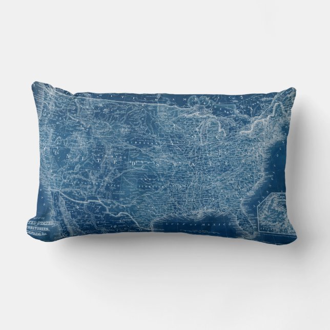 US Map Blueprint Kussen (Voorkant)