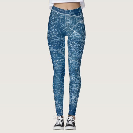 US Map Blueprint Leggings (Voorkant)