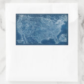 US Map Blueprint Rechthoekige Sticker (Tas)