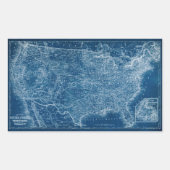 US Map Blueprint Rechthoekige Sticker (Voorkant)