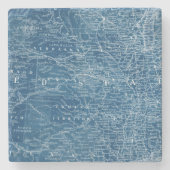 US Map Blueprint Stenen Onderzetter (Voorkant)