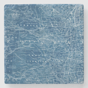 US Map Blueprint Stenen Onderzetter